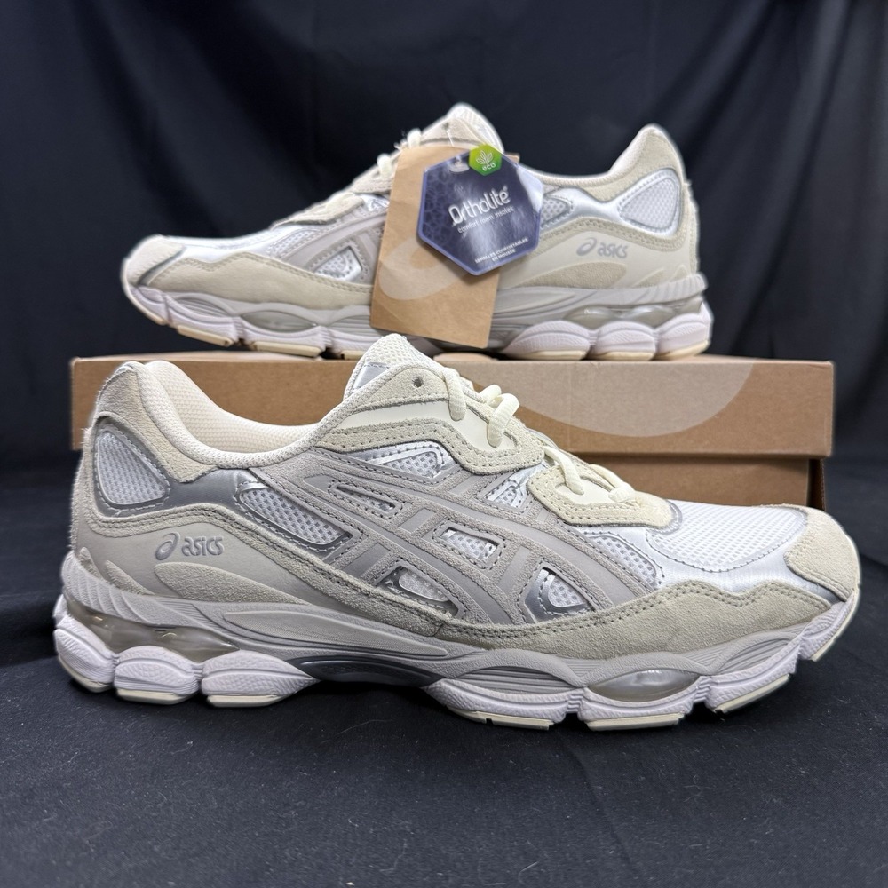 Size 9.5 Asics Gel-NYC 'Cream Oyster Grey' 1201A789-103 Men's Sneakers